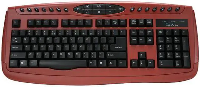 Alt view image 3 of 11 - APEVIA KI-COMBO-RED Red/Black 104 Normal Keys 22 Function Keys PS/2 Wired Standard Keyboard and Optical Scroll Mouse Combo Set