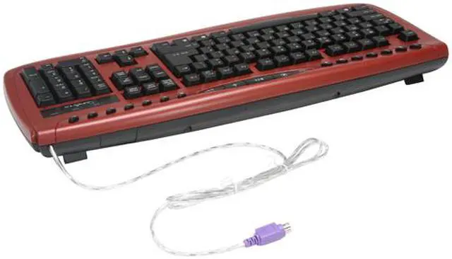 Alt view image 4 of 11 - APEVIA KI-COMBO-RED Red/Black 104 Normal Keys 22 Function Keys PS/2 Wired Standard Keyboard and Optical Scroll Mouse Combo Set