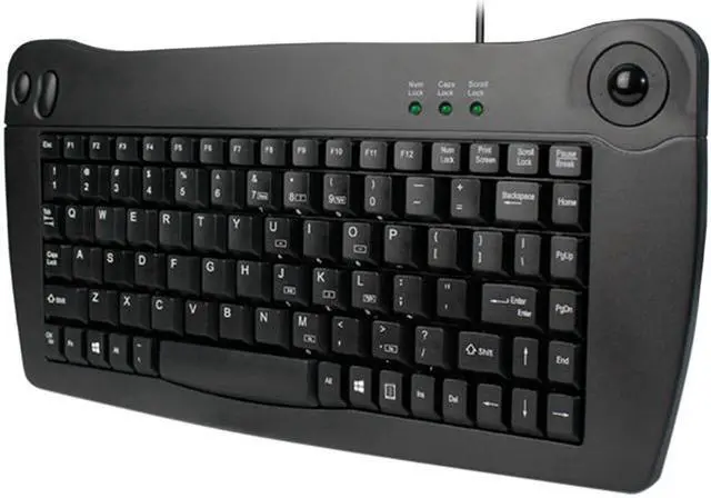 Main image of Adesso ACK-5010PB Mini PS/2 Keyboard with Trackball (Black)