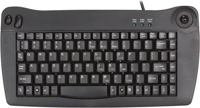 Alt view image 2 of 4 - Adesso ACK-5010UB Mini USB Keyboard with Trackball (Black)