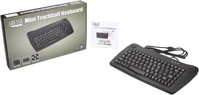 Alt view image 4 of 4 - Adesso ACK-5010UB Mini USB Keyboard with Trackball (Black)