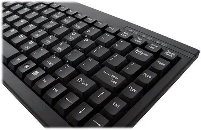 Alt view image 4 of 5 - Adesso ACK-595PB Mini PS/2 Keyboard (Black)