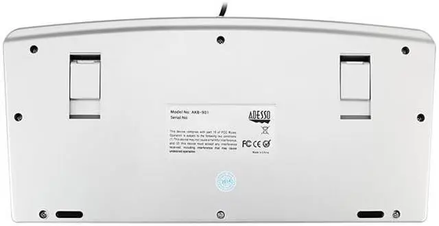 Alt view image 6 of 8 - Adesso AKB-901 Mini USB Keyboard with PS/2 Adapter (Silver / Black)