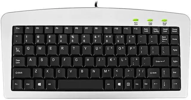 Main image of Adesso AKB-901 Mini USB Keyboard with PS/2 Adapter (Silver / Black)
