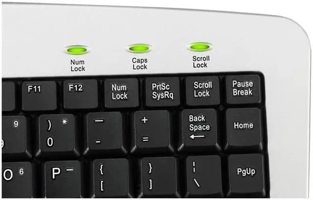 Alt view image 3 of 8 - Adesso AKB-901 Mini USB Keyboard with PS/2 Adapter (Silver / Black)