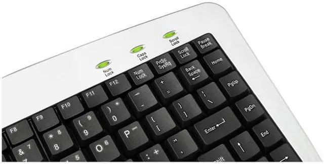 Alt view image 4 of 8 - Adesso AKB-901 Mini USB Keyboard with PS/2 Adapter (Silver / Black)