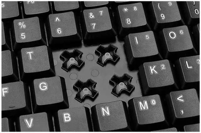 Alt view image 5 of 8 - Adesso AKB-901 Mini USB Keyboard with PS/2 Adapter (Silver / Black)