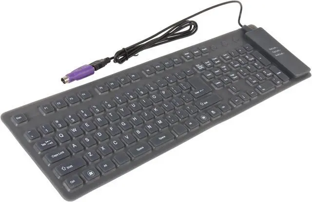 Main image of ADESSO AKB-230 Black 109 Normal Keys USB or PS/2 See Details Flexible Full Sized Keyboard