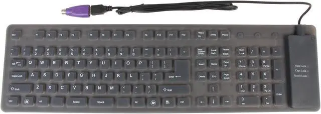 Alt view image 2 of 5 - ADESSO AKB-230 Black 109 Normal Keys USB or PS/2 See Details Flexible Full Sized Keyboard