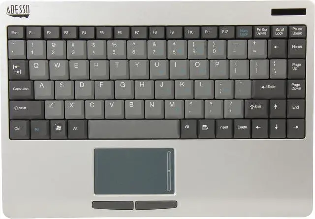 Alt view image 2 of 4 - Adesso WKB-4000US SlimTouch 2.4 GHz RF Wireless Mini  Keyboard with Touchpad, with min USB receiver and receiver pocket (Silver / grey)