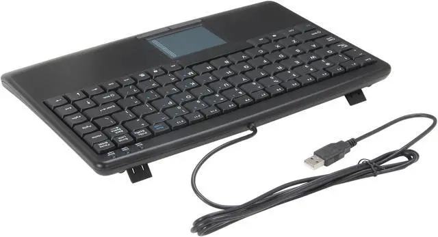 Alt view image 4 of 4 - Adesso AKB-410UB SlimTouch USB Mini Keyboard with Touchpad (Black)