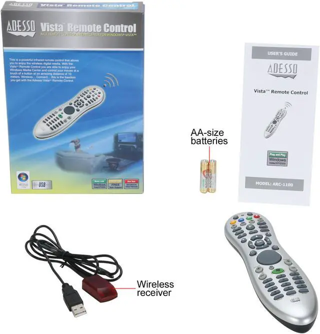Alt view image 5 of 5 - Adesso ARC-1100 MCE Infrared Remote Control