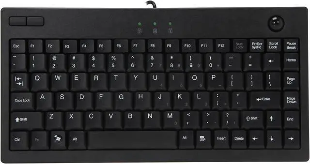 Alt view image 2 of 4 - Adesso AKB-310UB Mini USB Keyboard built-in Optical Trackball (Black)
