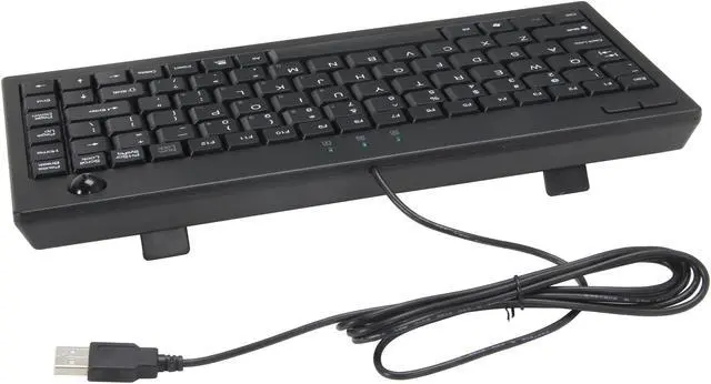 Alt view image 3 of 4 - Adesso AKB-310UB Mini USB Keyboard built-in Optical Trackball (Black)