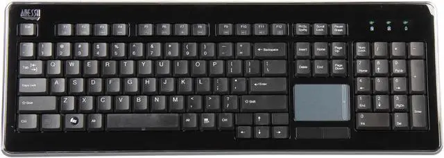 Alt view image 2 of 4 - Adesso WKB-4400UB SlimTouch 2.4 GHz RF wireless Full Size Keyboard with Touchpad on right side, mini USB receiver and receiver pocket (glazing black color)