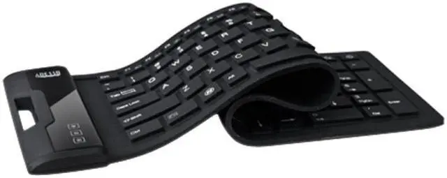 Alt view image 3 of 6 - Adesso AKB-222UB USB Antimicrobial Foldable water proof 108-key compact size keyboard, 0.43" x 15.00" x 4.82" (Black)