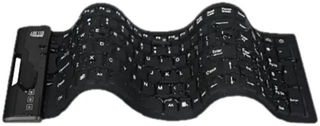 Alt view image 4 of 6 - Adesso AKB-222UB USB Antimicrobial Foldable water proof 108-key compact size keyboard, 0.43" x 15.00" x 4.82" (Black)