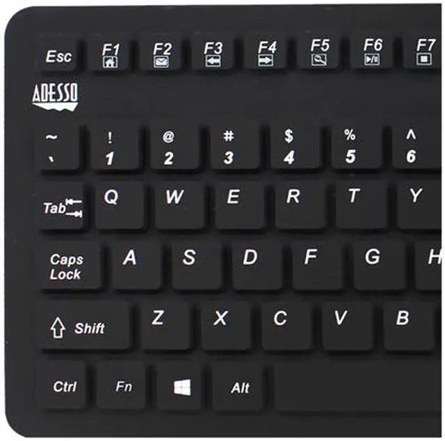 Alt view image 4 of 7 - Adesso AKB-270UB SlimTouch Antimicrobial Waterproof USB Compact size Touchpad  keyboard, 15.50"x 5.50"x 0.43" (Black)