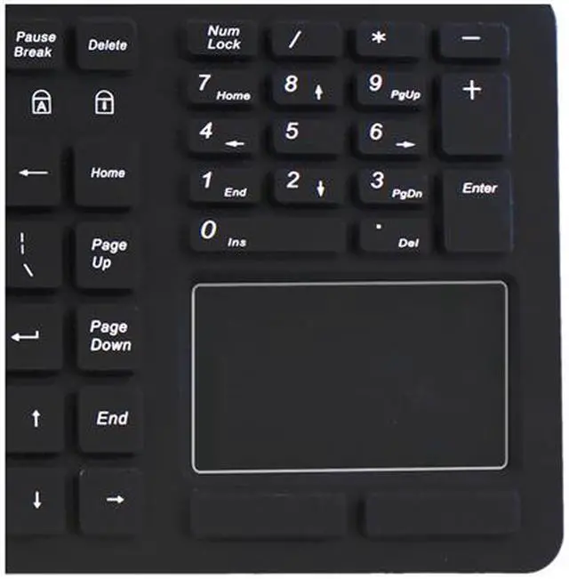 Alt view image 6 of 7 - Adesso AKB-270UB SlimTouch Antimicrobial Waterproof USB Compact size Touchpad  keyboard, 15.50"x 5.50"x 0.43" (Black)