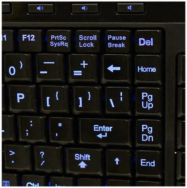 Alt view image 5 of 7 - Adesso AKB-120EB SlimTouch 3 RGB colors illuminated compact size USB keyboard with multimedia hot keys, 2X large print keycap