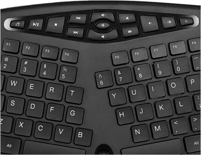 Alt view image 5 of 10 - ADESSO TruForm Media 1600 – Wireless Ergonomic Keyboard and Optical Mouse