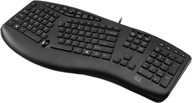 Alt view image 2 of 7 - ADESSO AKB-160UB TruForm Media 160 - Ergonomic Desktop Keyboard