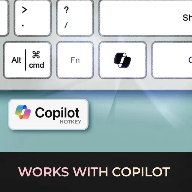 Alt view image 6 of 9 - Adesso Multi-OS Scissor Switch Desktop Keyboard with CoPilot Key (White) - AKB-730UW