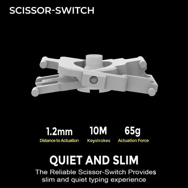 Alt view image 7 of 9 - Adesso Multi-OS Scissor Switch Desktop Keyboard with CoPilot Key (White) - AKB-730UW