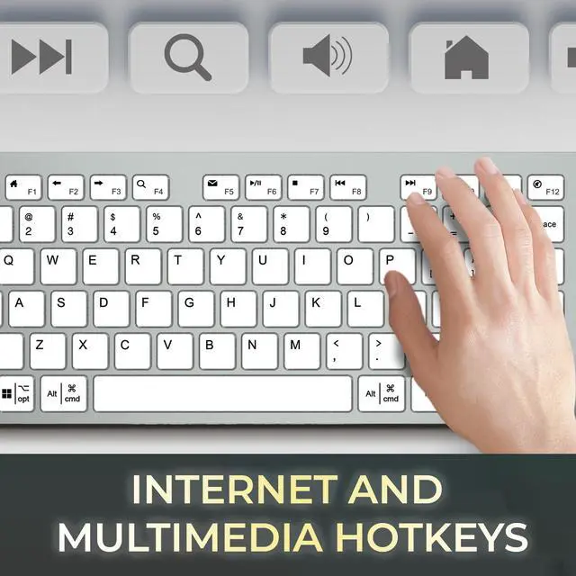 Alt view image 9 of 9 - Adesso Multi-OS Scissor Switch Desktop Keyboard with CoPilot Key (White) - AKB-730UW