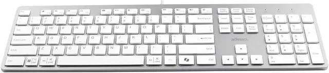 Alt view image 2 of 9 - Adesso Multi-OS Scissor Switch Desktop Keyboard with CoPilot Key (White) - AKB-730UW