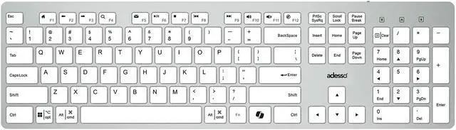 Main image of Adesso Multi-OS Scissor Switch Desktop Keyboard with CoPilot Key (White) - AKB-730UW