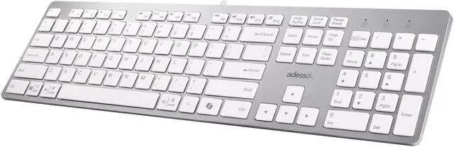 Alt view image 3 of 9 - Adesso Multi-OS Scissor Switch Desktop Keyboard with CoPilot Key (White) - AKB-730UW