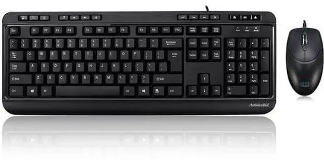 Alt view image 2 of 2 - Adesso AKB-132CB-FR Black USB Wired Keyboard and Mouse