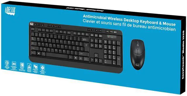 Alt view image 4 of 4 - Adesso WKB-1320CB-FR Keyboard and Mouse combo
