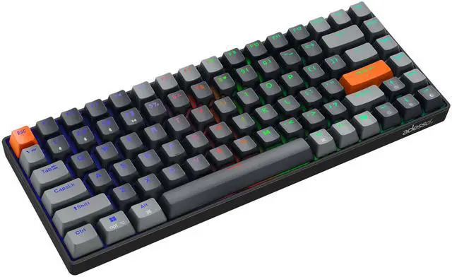 Alt view image 3 of 13 - Adesso EasyTouch 1000 Keyboard - Wired/Wireless Connectivity - Bluetooth/RF - 2.40 GHz - USB Interface - RGB LED - 84 Key(s) - CoPilot, Windows Key Hot Key(s)