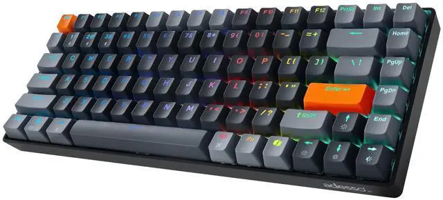 Alt view image 4 of 13 - Adesso EasyTouch 1000 Keyboard - Wired/Wireless Connectivity - Bluetooth/RF - 2.40 GHz - USB Interface - RGB LED - 84 Key(s) - CoPilot, Windows Key Hot Key(s)
