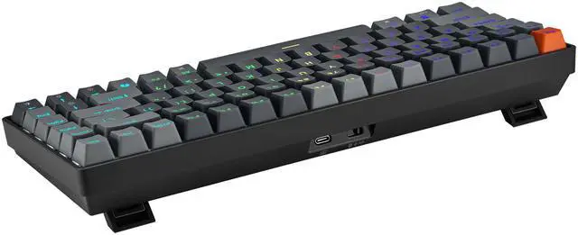 Alt view image 5 of 13 - Adesso EasyTouch 1000 Keyboard - Wired/Wireless Connectivity - Bluetooth/RF - 2.40 GHz - USB Interface - RGB LED - 84 Key(s) - CoPilot, Windows Key Hot Key(s)