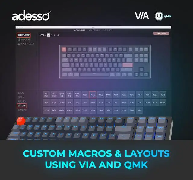 Alt view image 14 of 14 - ADESSO EasyTouch 1100 EasyTouch Mechanical Keyboard