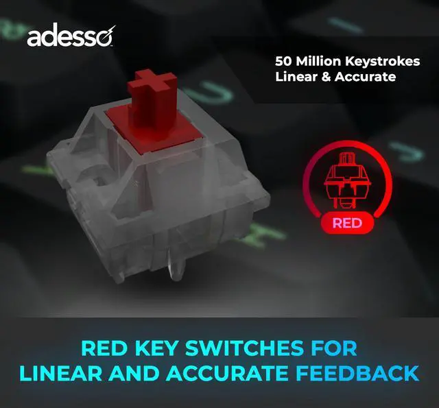 Alt view image 3 of 8 - ADESSO EasyTouch 1300 EasyTouch Mechanical Keyboard