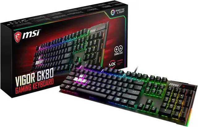 Alt view image 8 of 9 - MSI Vigor GK80 Wired Cherry MX RGB Red, RGB Gaming Keyboard