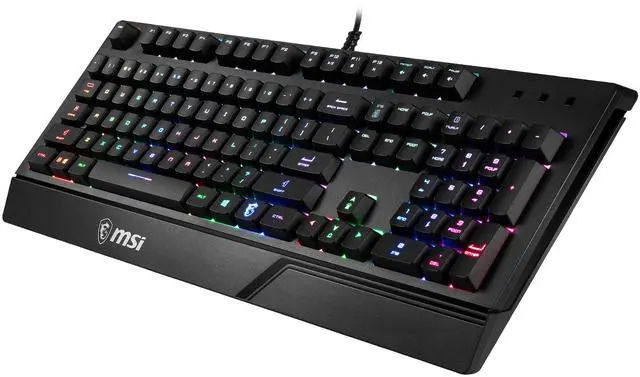 Alt view image 2 of 10 - MSI Vigor GK20 US Gaming Backlit RGB Dedicated Hotkeys Anti-Ghosting Water Resistant Gaming Keyboard