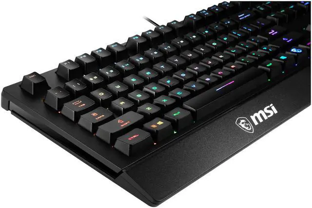 Alt view image 6 of 10 - MSI Vigor GK20 US Gaming Backlit RGB Dedicated Hotkeys Anti-Ghosting Water Resistant Gaming Keyboard