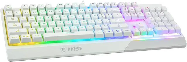 Alt view image 13 of 20 - MSI Vigor GK30 Gaming Keyboard & GM11 Gaming Mouse Combo - Mechanical Membrane Switches, 6-Zone RGB, Water Repellent & Splash-Proof, 5000 DPI - White