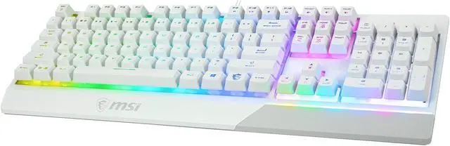 Alt view image 12 of 20 - MSI Vigor GK30 Gaming Keyboard & GM11 Gaming Mouse Combo - Mechanical Membrane Switches, 6-Zone RGB, Water Repellent & Splash-Proof, 5000 DPI - White