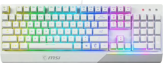 Alt view image 10 of 20 - MSI Vigor GK30 Gaming Keyboard & GM11 Gaming Mouse Combo - Mechanical Membrane Switches, 6-Zone RGB, Water Repellent & Splash-Proof, 5000 DPI - White