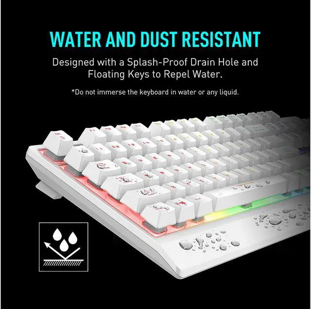 Alt view image 4 of 20 - MSI Vigor GK30 Gaming Keyboard & GM11 Gaming Mouse Combo - Mechanical Membrane Switches, 6-Zone RGB, Water Repellent & Splash-Proof, 5000 DPI - White