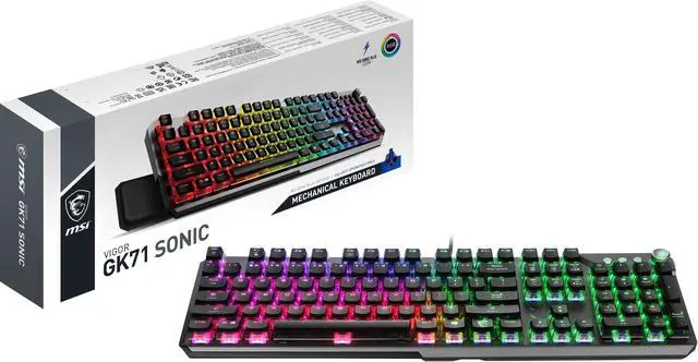Alt view image 20 of 20 - MSI Vigor GK71 Sonic AM Mechanical RGB Gaming Keyboard with MSI Sonic Blue Switches