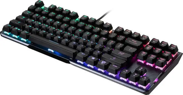 Alt view image 4 of 16 - MSI Vigor GK50 Elite TKL Mechanical Gaming Keyboard - Kailh Blue Switches (Clicky), Ergonomic Keycaps, COMPACT TKL DESIGN, USB 2.0, Black