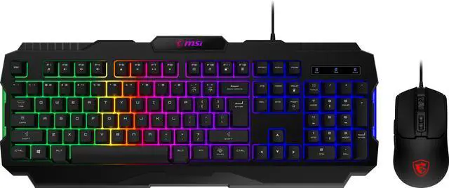 Main image of MSI Forge GK100 Combo – Gaming RGB Keyboard & Mouse Set, 19-Key Anti-Ghosting, 6400 DPI Optical Sensor, 6-Mode RGB, up to 6,400 DPI, Black