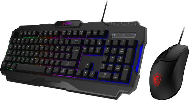 Alt view image 4 of 10 - MSI Forge GK100 Combo – Gaming RGB Keyboard & Mouse Set, 19-Key Anti-Ghosting, 6400 DPI Optical Sensor, 6-Mode RGB, up to 6,400 DPI, Black